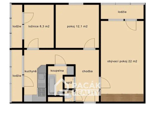 Prodaný byt 3+1 62 m²