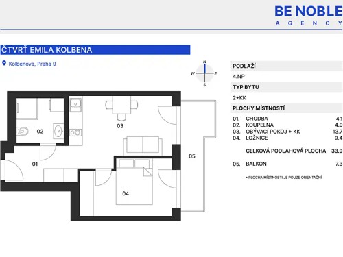 Prodaný  byt 2+kk 33 m²