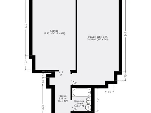 Prodej bytu 2+kk 46 m²