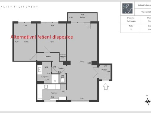 Prodaný byt 3+1 74 m²
