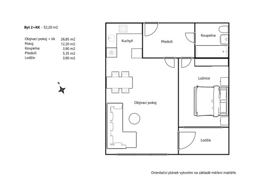 Prodej bytu 2+kk 48 m²