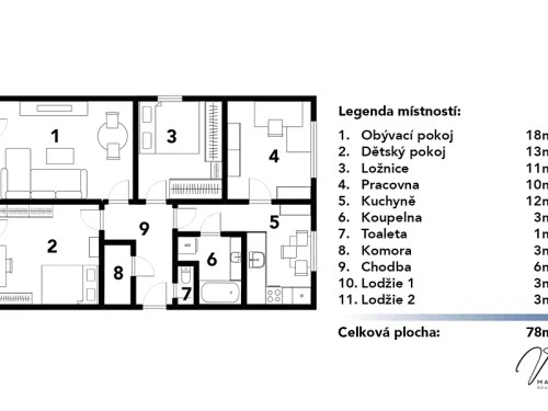 Prodej bytu 4+1 78 m²