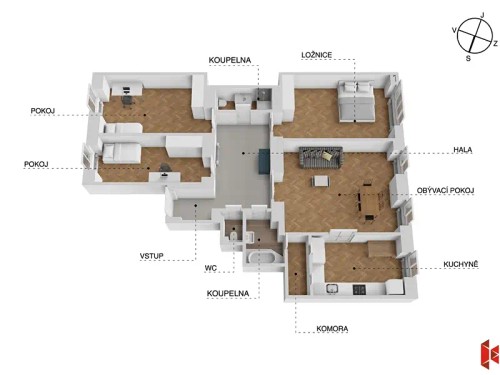 Prodej bytu 4+1 122 m²