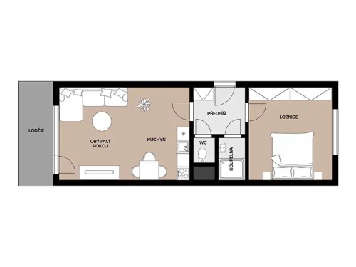 Prodej bytu 1+1 45 m²