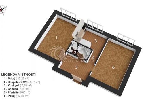 Prodej bytu 2+1 54 m²