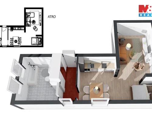 Prodaný byt 1+kk 38 m²