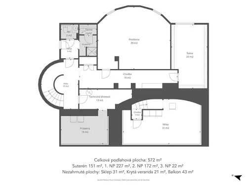 Prodej vily 425 m², pozemek 1675 m²