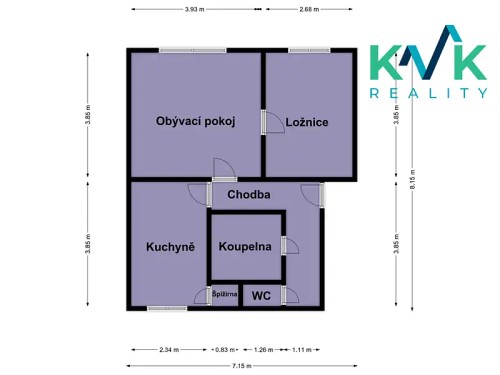 Prodej bytu 2+1 55 m²