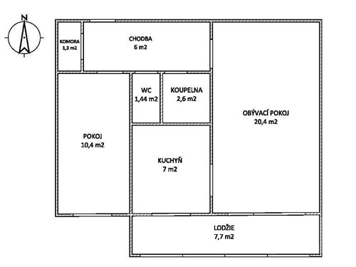 Prodaný  byt 2+1 48 m²