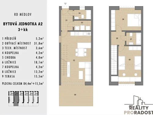 Prodej bytu 3+kk 84 m²