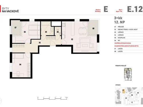 Prodaný  byt 3+kk 78 m²