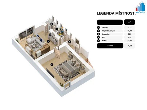 Prodej bytu 2+kk 75 m²