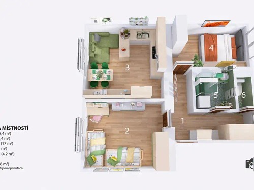 Prodaný byt 3+kk 73 m²