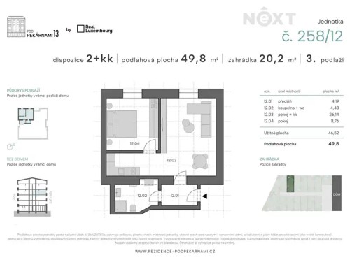 Prodej bytu 2+kk 50 m²