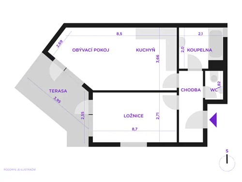 Prodej bytu 2+kk 58 m²