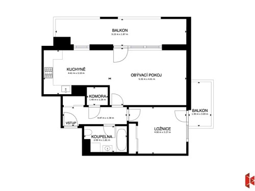 Prodej bytu 2+kk 64 m²