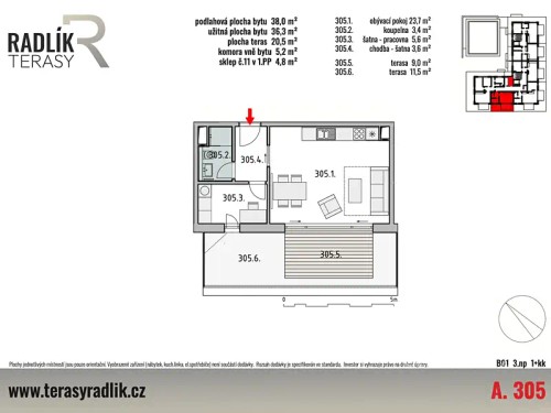 Prodej bytu 1+kk 38 m²
