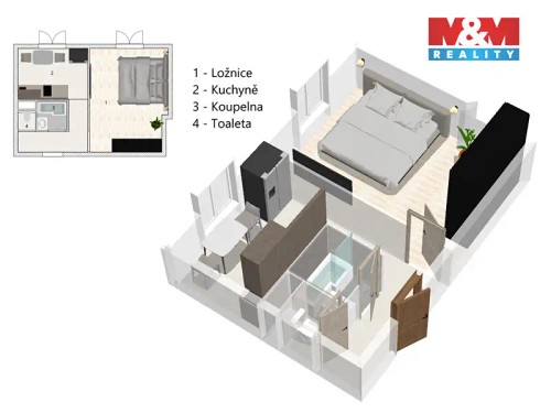 Prodaný byt 1+1 35 m²
