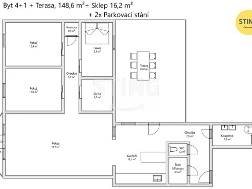 Prodej bytu 4+1 108 m²