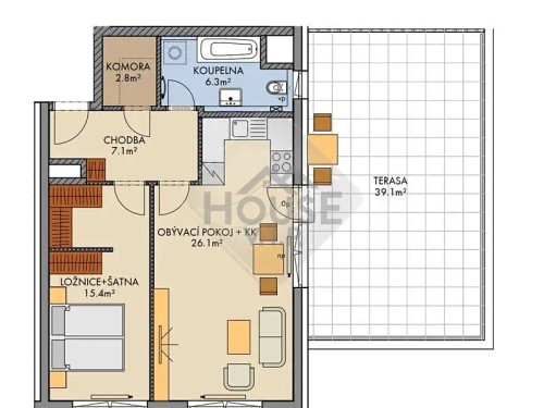 Prodej bytu 2+kk 60 m²