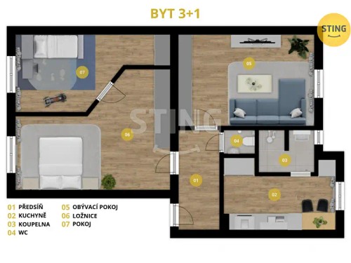 Prodej bytu 3+1 69 m²