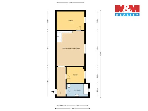 Prodaný byt 3+kk 64 m²