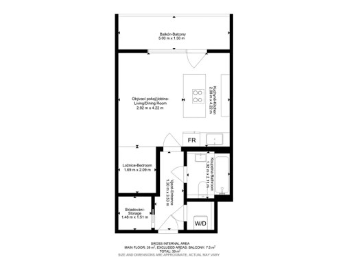 Prodaný  byt 1+kk 38 m²