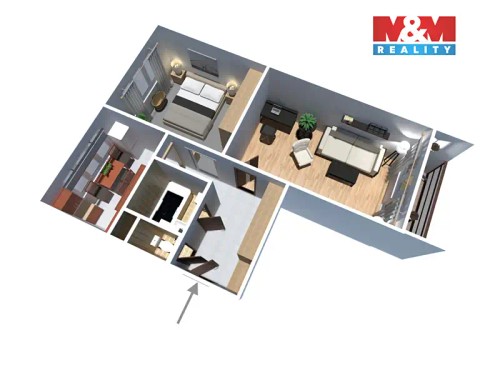 Prodaný byt 2+1 55 m²