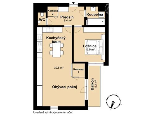Prodaný  byt 2+kk 67 m²