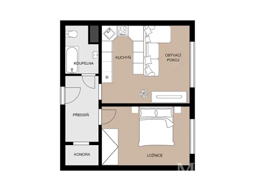 Prodaný byt 2+kk 45 m²