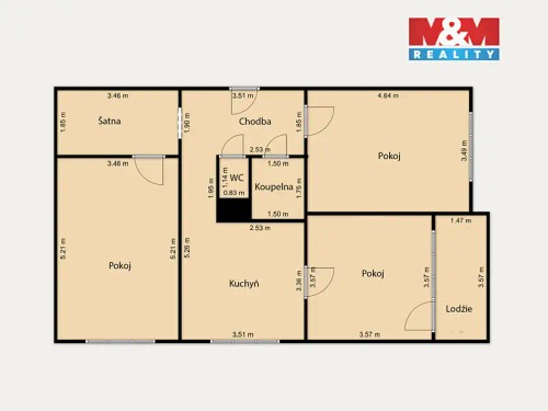 Prodej bytu 3+1 76 m²