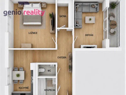 Prodej bytu 2+1 59 m²