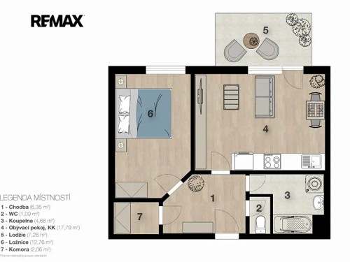 Prodaný byt 2+kk 44 m²