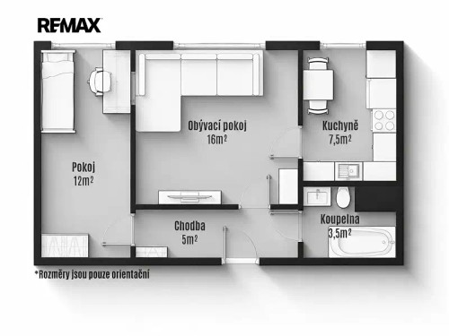 Prodej bytu 2+1 44 m²