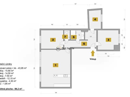 Prodaný  byt 4+kk 99 m²
