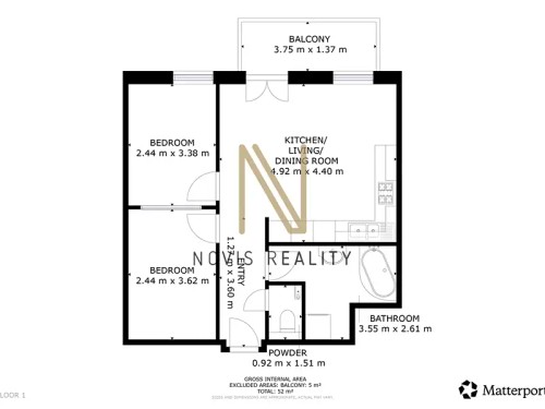 Prodej bytu 3+kk 52 m²