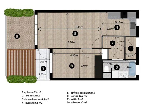 Prodej bytu 2+kk 48 m²