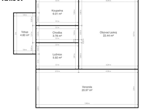 Prodej chaty 60 m², pozemek 5632 m²