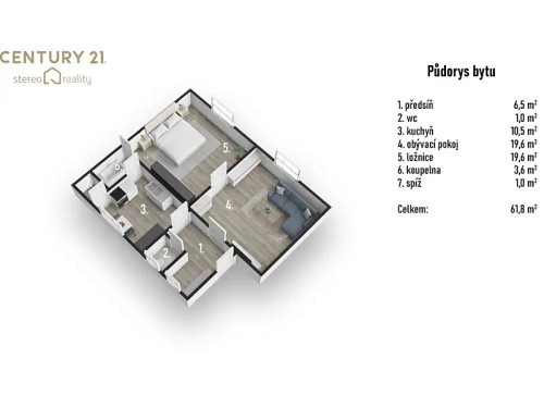 Prodaný byt 2+1 62 m²