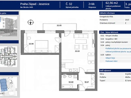Prodaný  byt 2+kk 61 m²