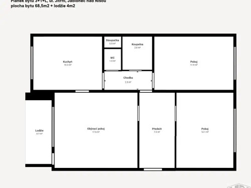 Prodaný byt 3+1 68 m²