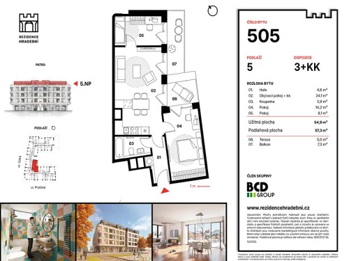 Prodej bytu 3+kk 57 m²