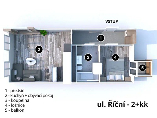 Prodej bytu 2+kk 52 m²