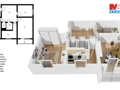 Prodaný byt 3+1 68 m²