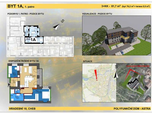 Prodaný  byt 3+kk 76 m²
