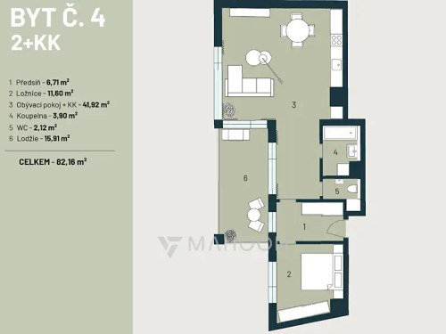 Prodej bytu 2+kk 64 m²