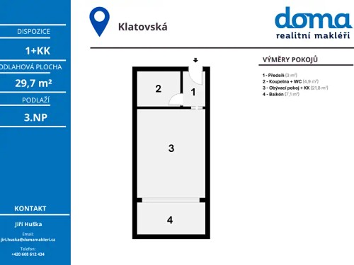 Prodej bytu 1+kk 29 m²