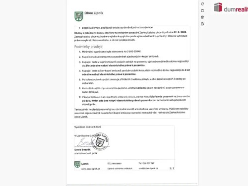 Prodej stavebního pozemku 907 m²