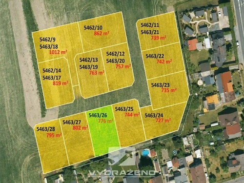 Prodej stavebního pozemku 776 m²