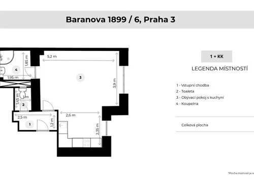 Prodaný byt 1+kk 35 m²